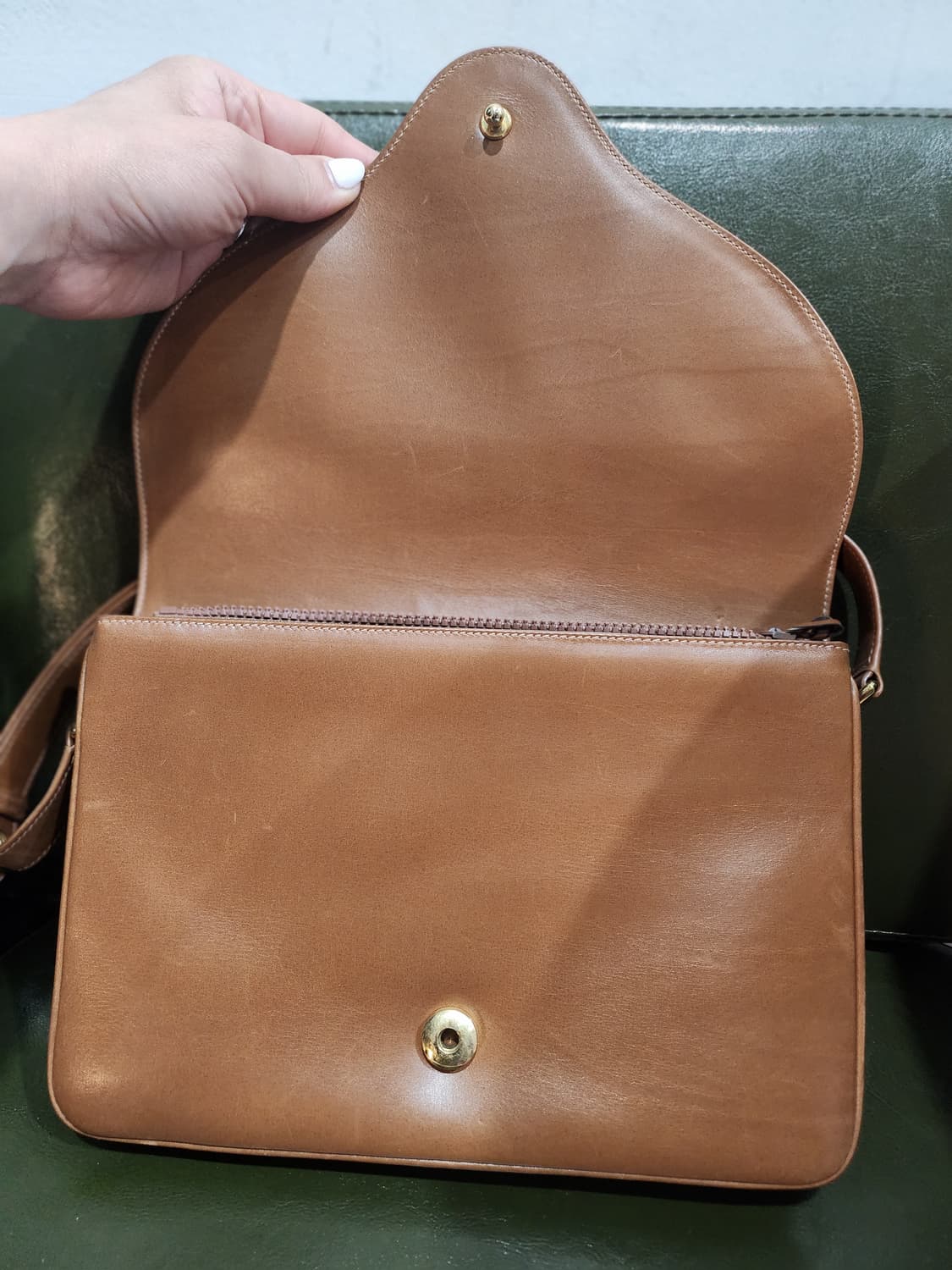 올드 빈티지 구찌 브라운 레더 숄더백 정품 상품이미지5