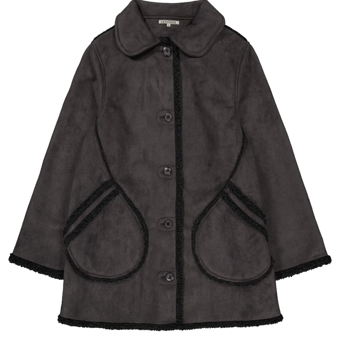 코이세이오 ROUND COLLAR SUEDE JACKET CHARCOAL 상품이미지1