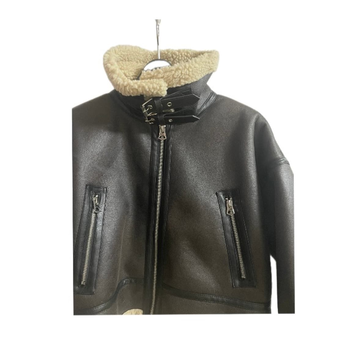 zara 자라 무스탕 크롭 자켓 브라운 상품이미지6