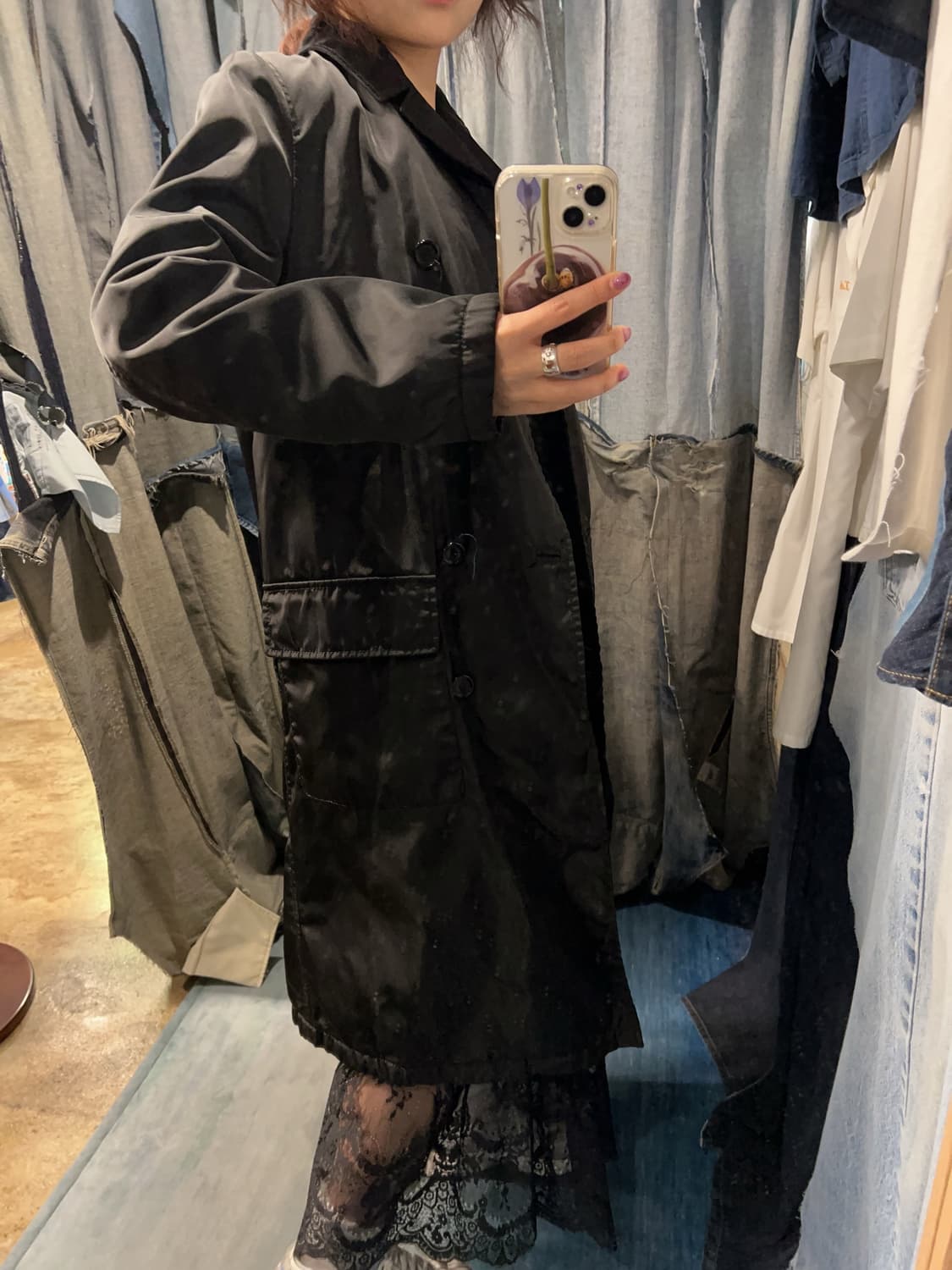 44-55 ) PRADA Double Breasted Nylon Coat 상품이미지3