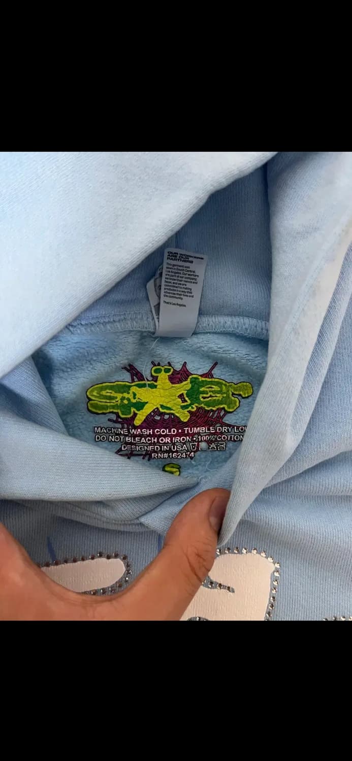 Sp5der sky blue hoodie 상품이미지3