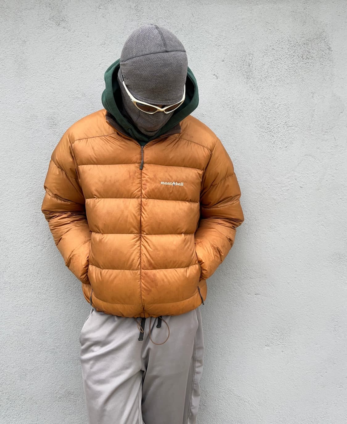 (M)몽벨 알파인 일본 빈티지 경량 다운 오렌지 상품이미지1