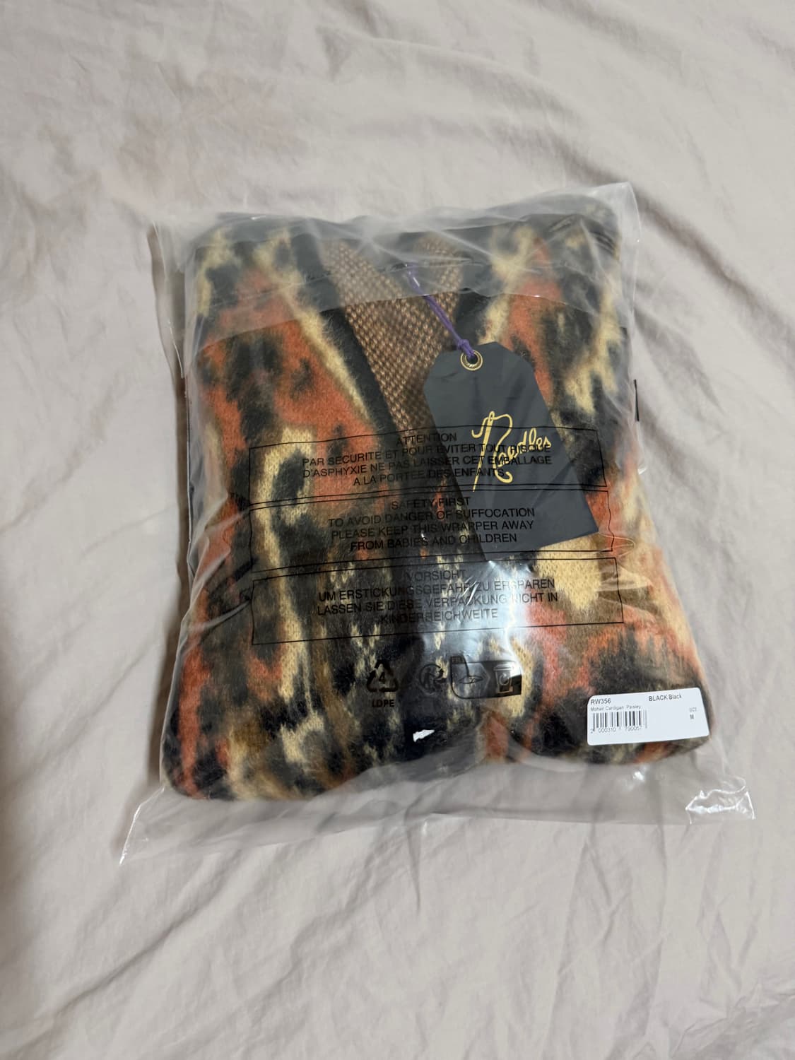 M] 니들스 모헤어 가디건 페이즐리 블랙 상품이미지4