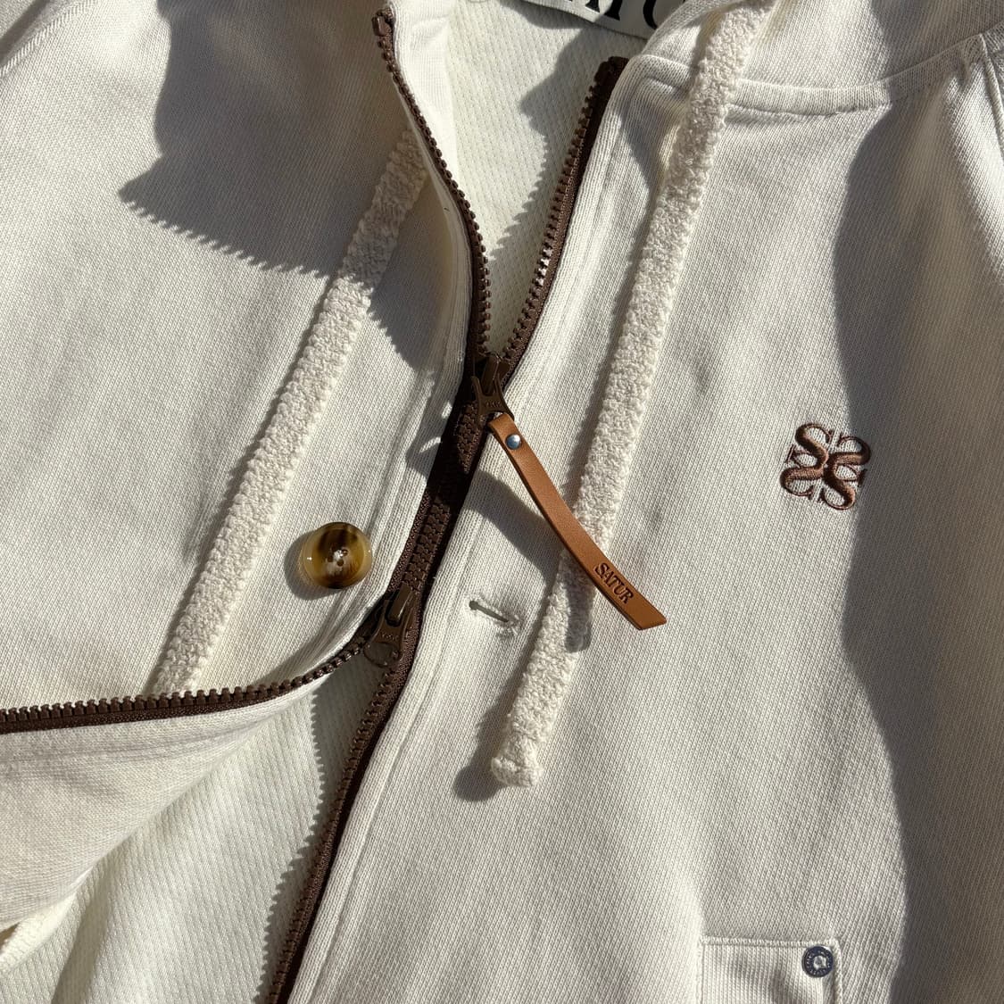 SATUR 로턴 루즈핏 크림 후드집업 상품이미지4