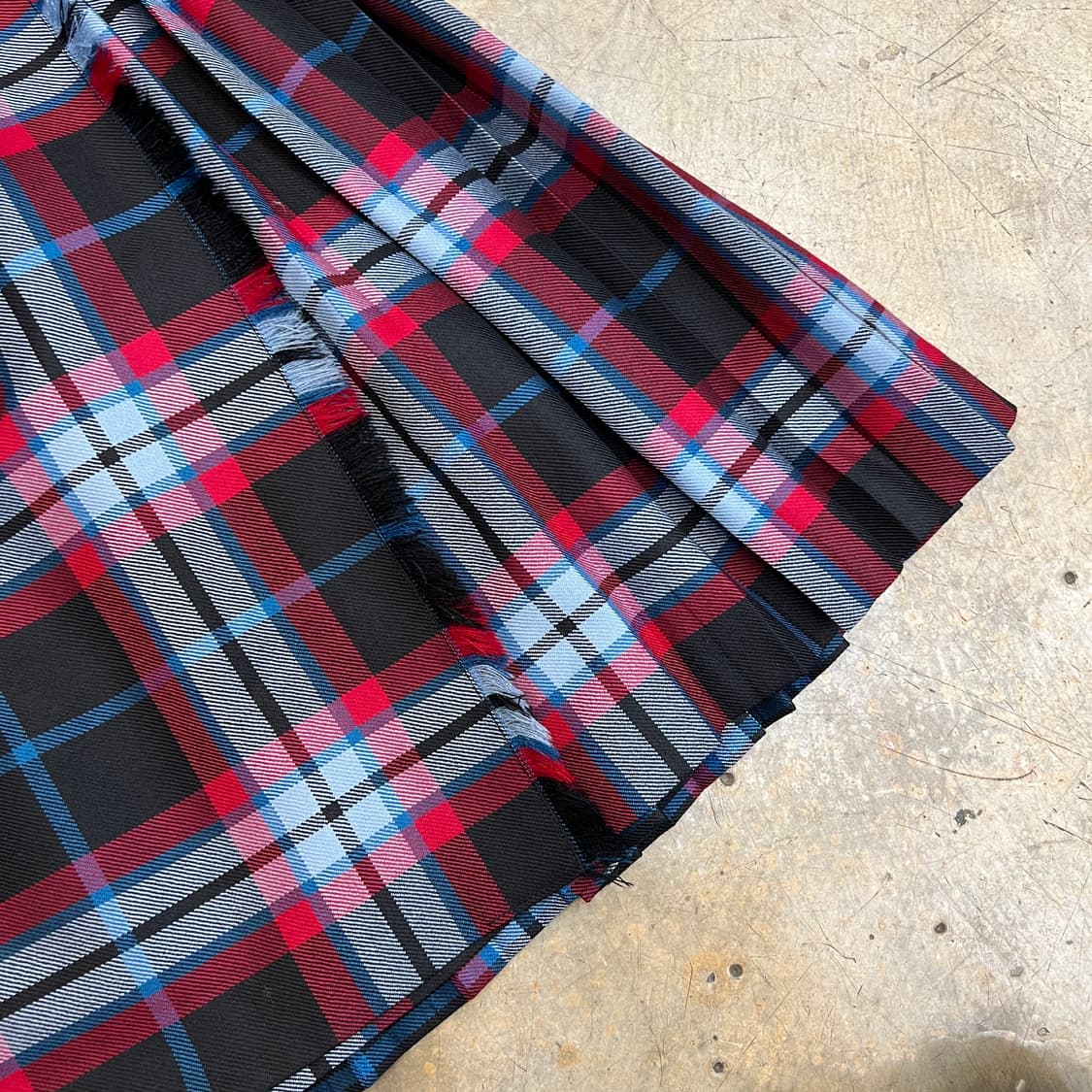 울 체크 플리츠 랩 스커트 상품이미지2