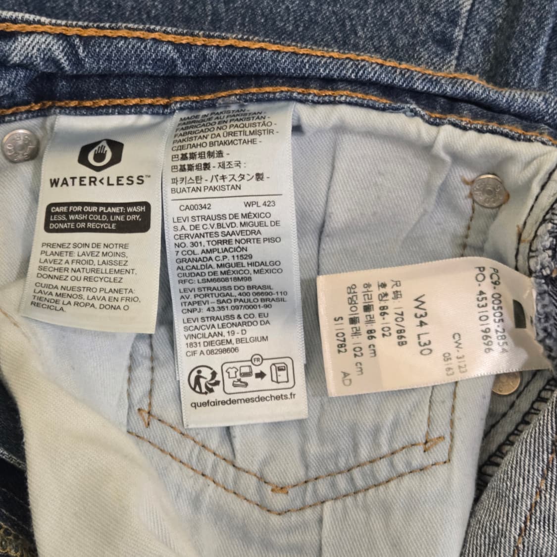 [W34 L30] Levi’s 505 레귤러 스트레이트 데님 상품이미지5