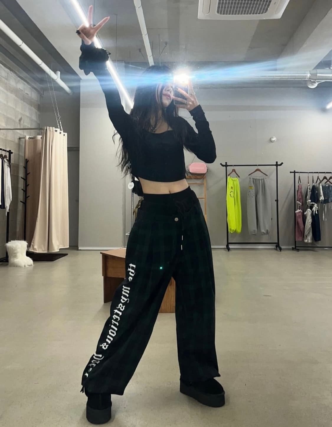 더미스테리어스호텔 체크레이어드팬츠 1사이즈 상품이미지2