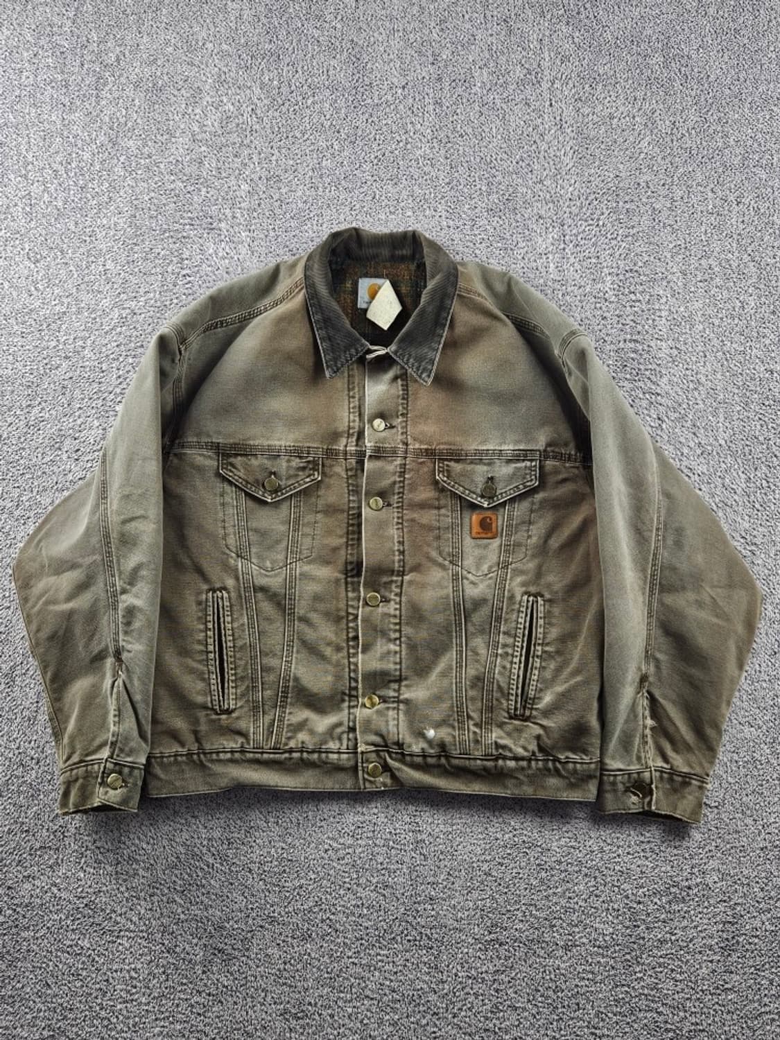 8~90's USA 칼하트J100덕캔버스 트러커 자켓 (XL)/10920 상품이미지2