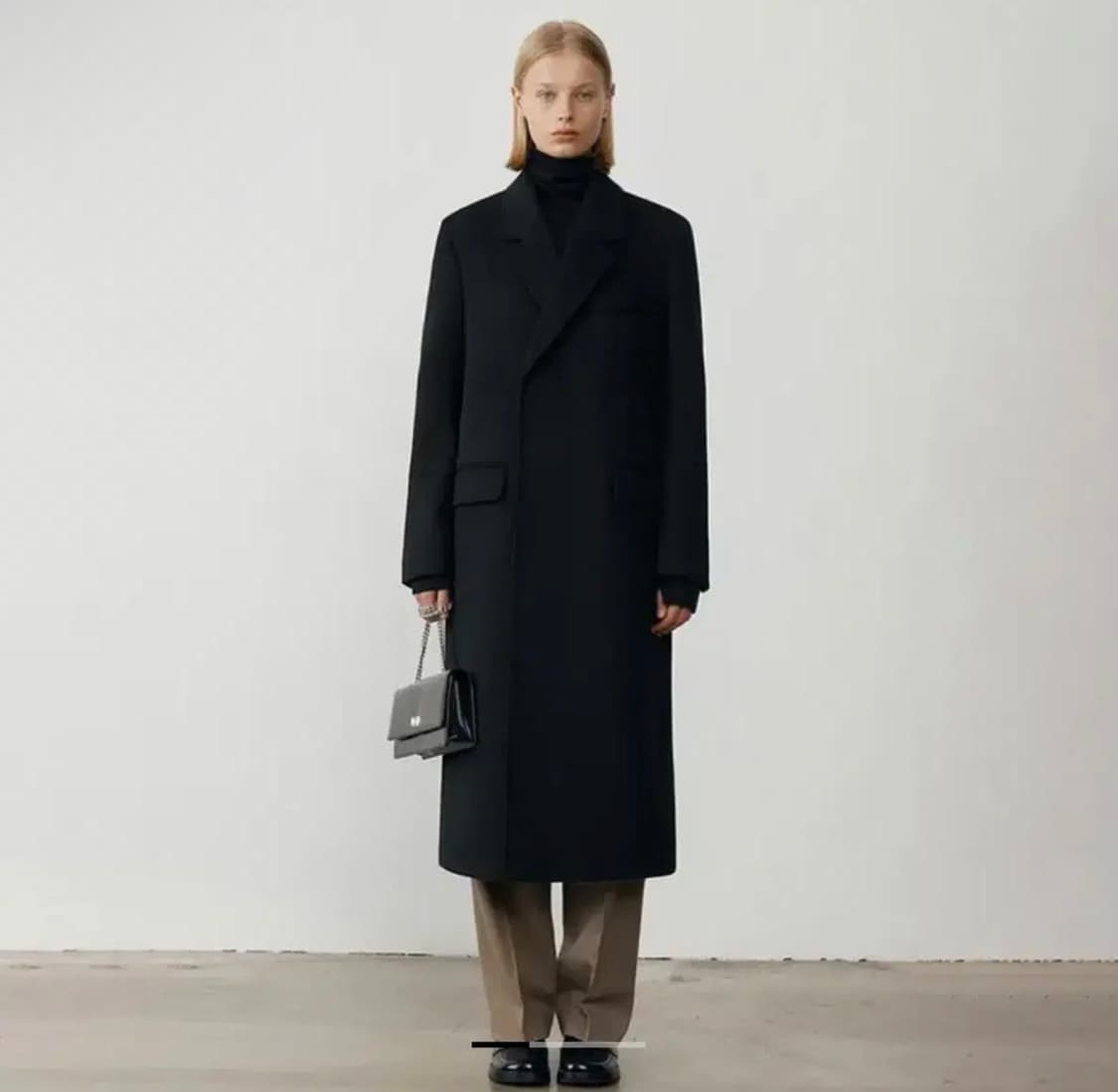 던스트 히든 투버튼 울코트 블랙 상품이미지1