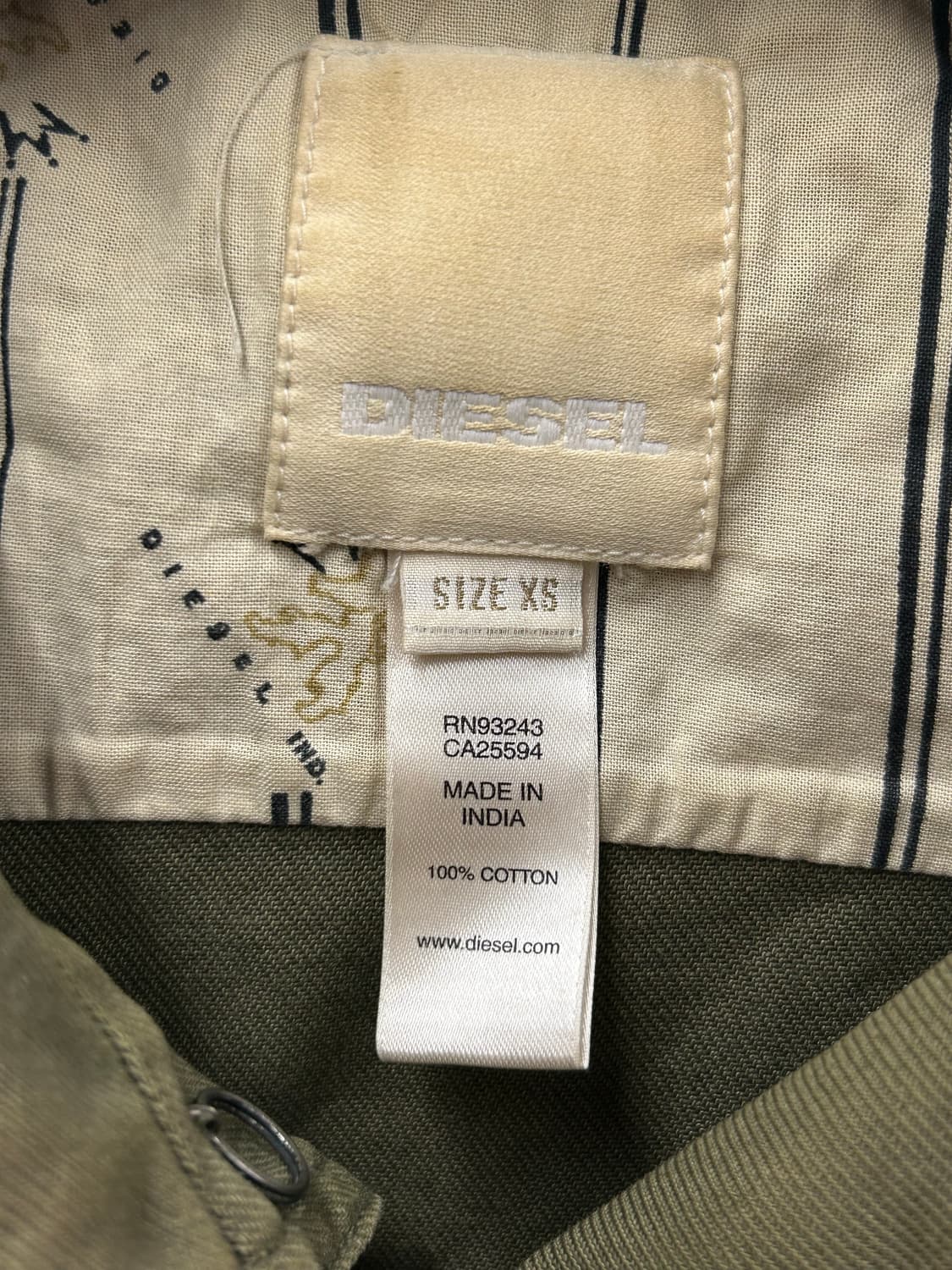 DIESEL 디젤 올리브그린 코튼 재킷 상품이미지4