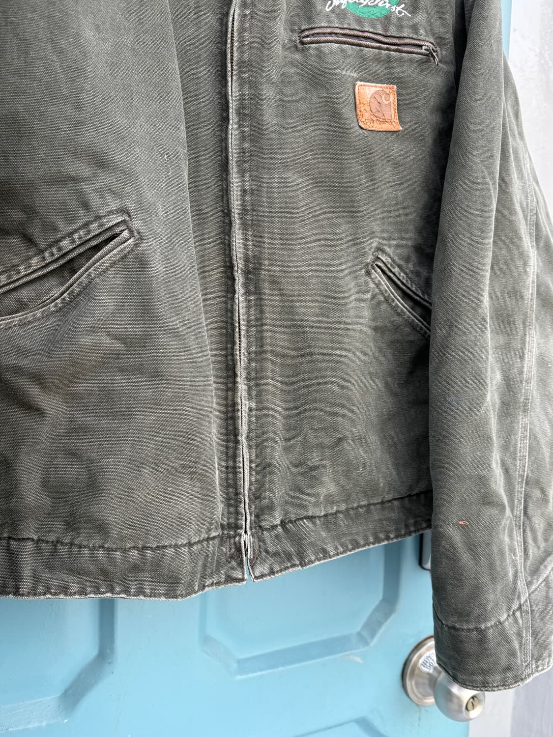 (2XL) 빈티지 칼하트 디트로이트 J97 MOS 모스그린 상품이미지3