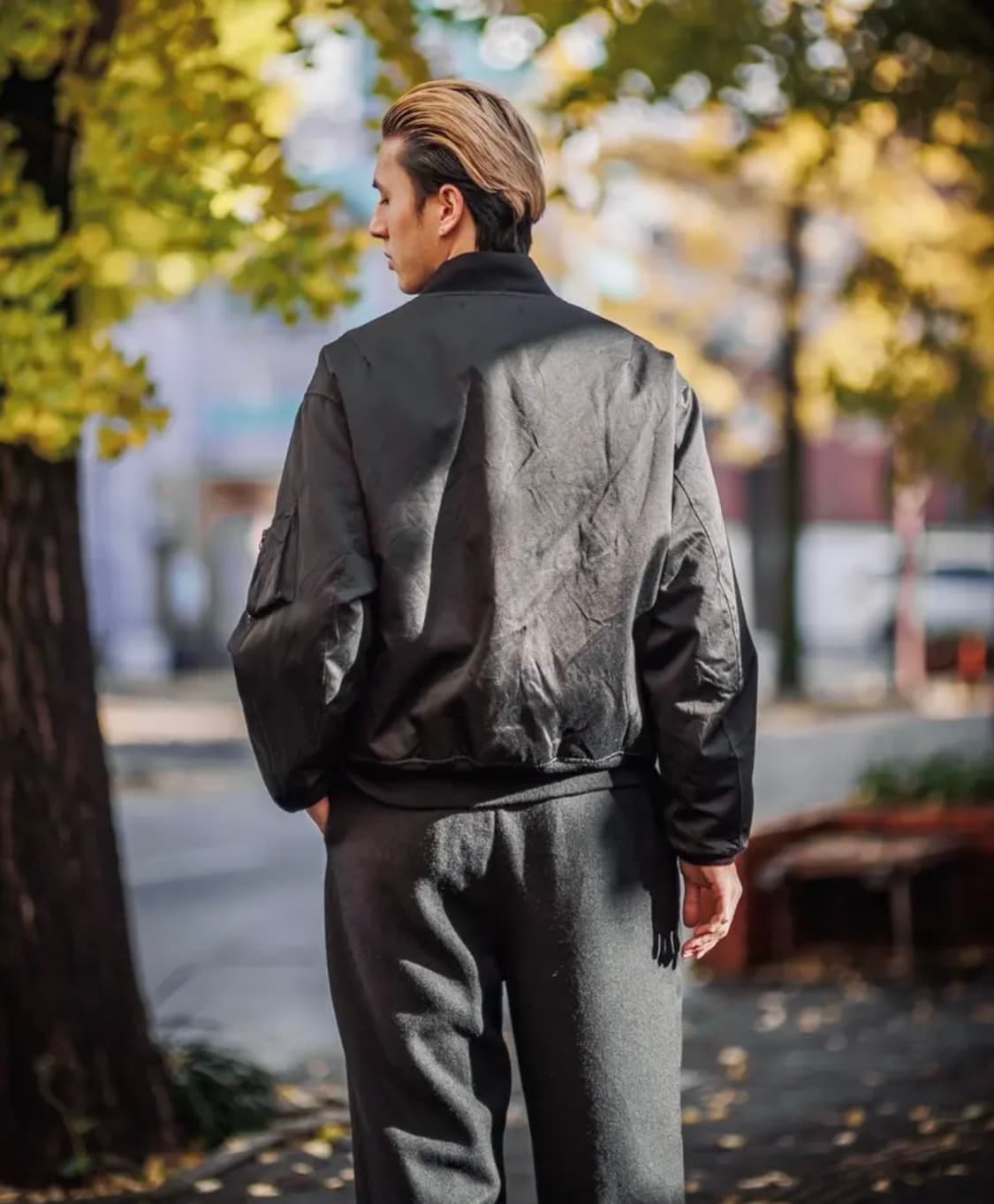 아프레쎄 빈티지 실크 플라이트 자켓 블랙 3 상품이미지5