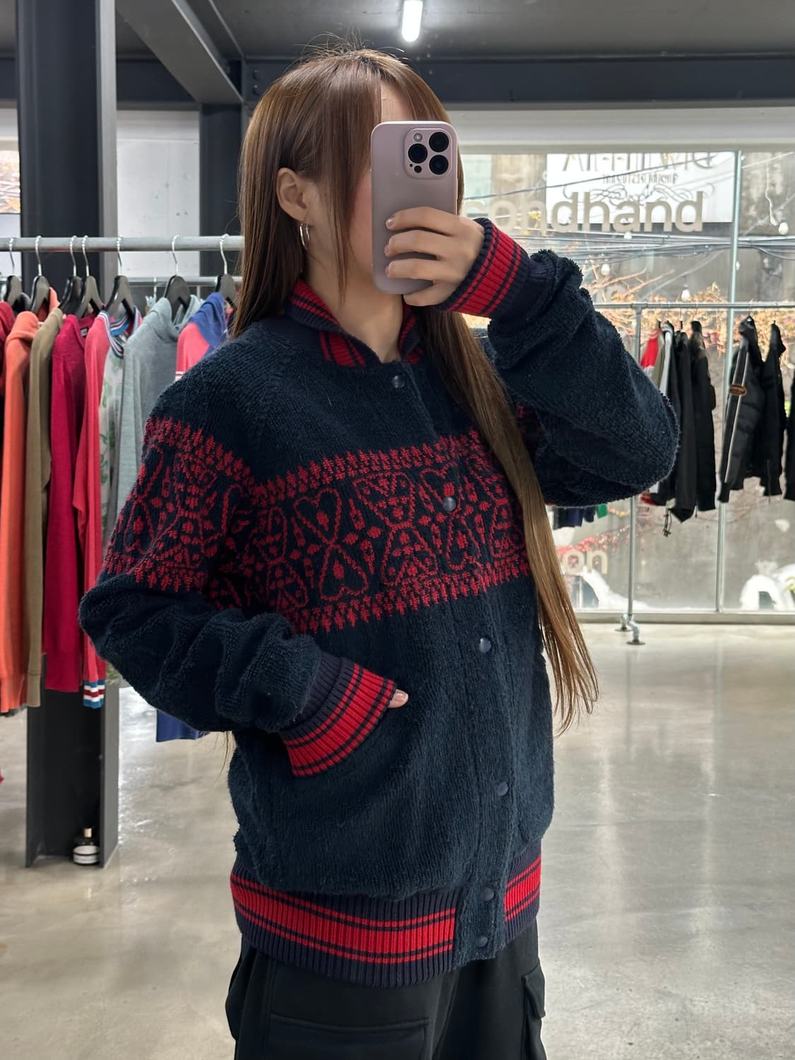 히스테릭글래머 히스걸 하트노르딕 헤비테리 바시티자켓 상품이미지4