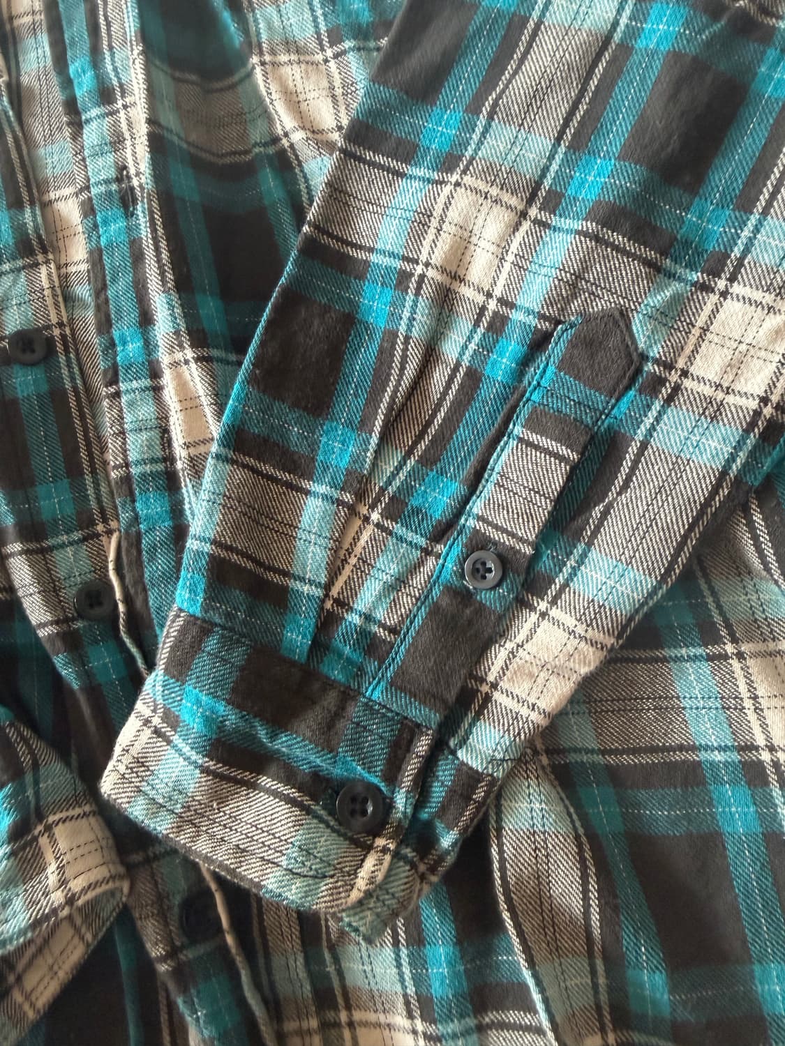 프루트오브더룸 청록 체크 셔츠 상품이미지3