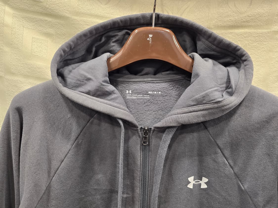 언더아머 회색 기모 후드집업 자켓 M(95) 상품이미지2