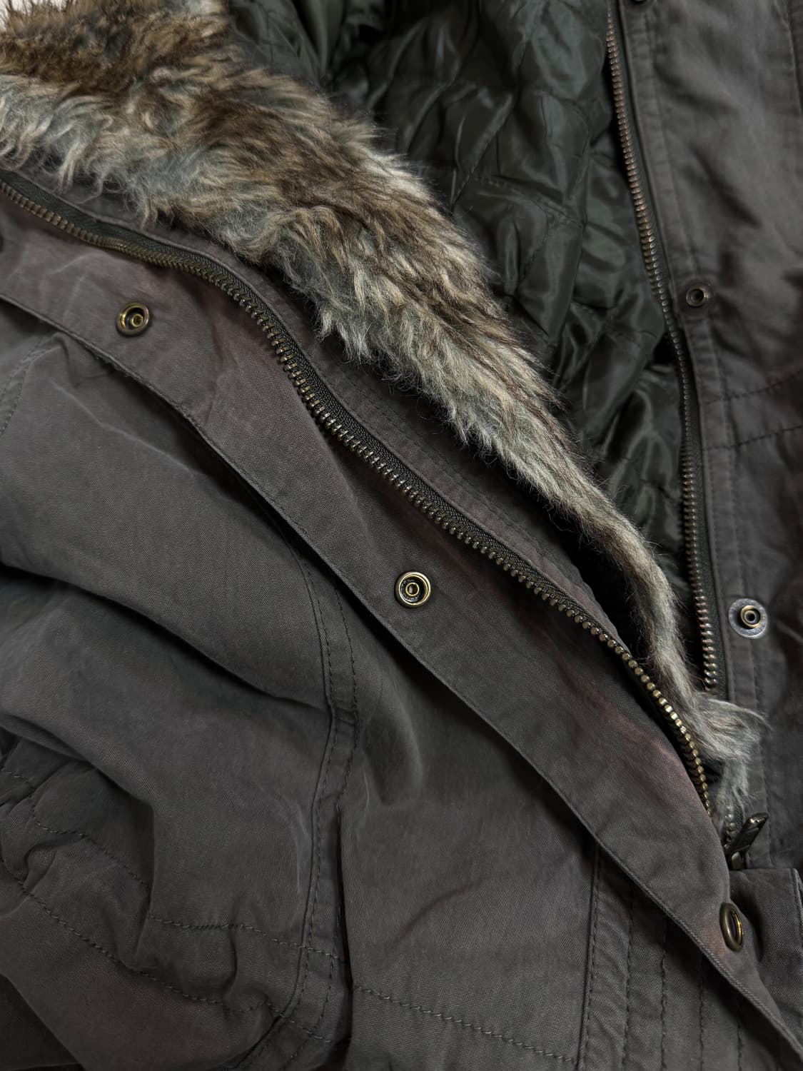 khaki fur jacket 상품이미지5