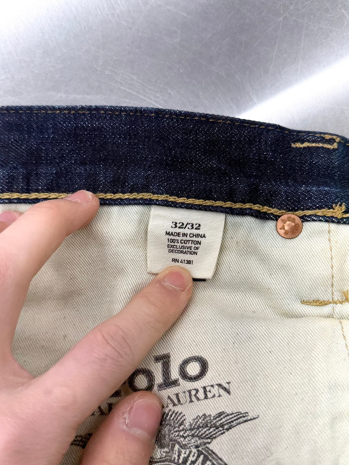 폴로 랄프로렌 버릭 진청 슬림 스트레이트 워싱 데님 팬츠 상품이미지9