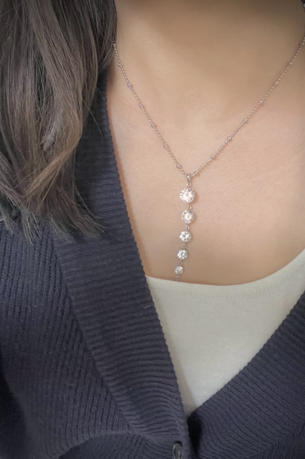 레테 빈티지 큐빅 드롭 목걸이 상품이미지7