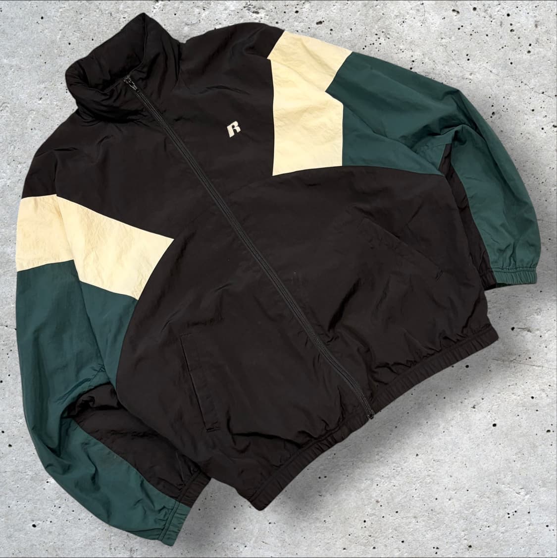 [XL] Russell 러셀 어센틱 블랙/그린 바람막이 D744 상품이미지1