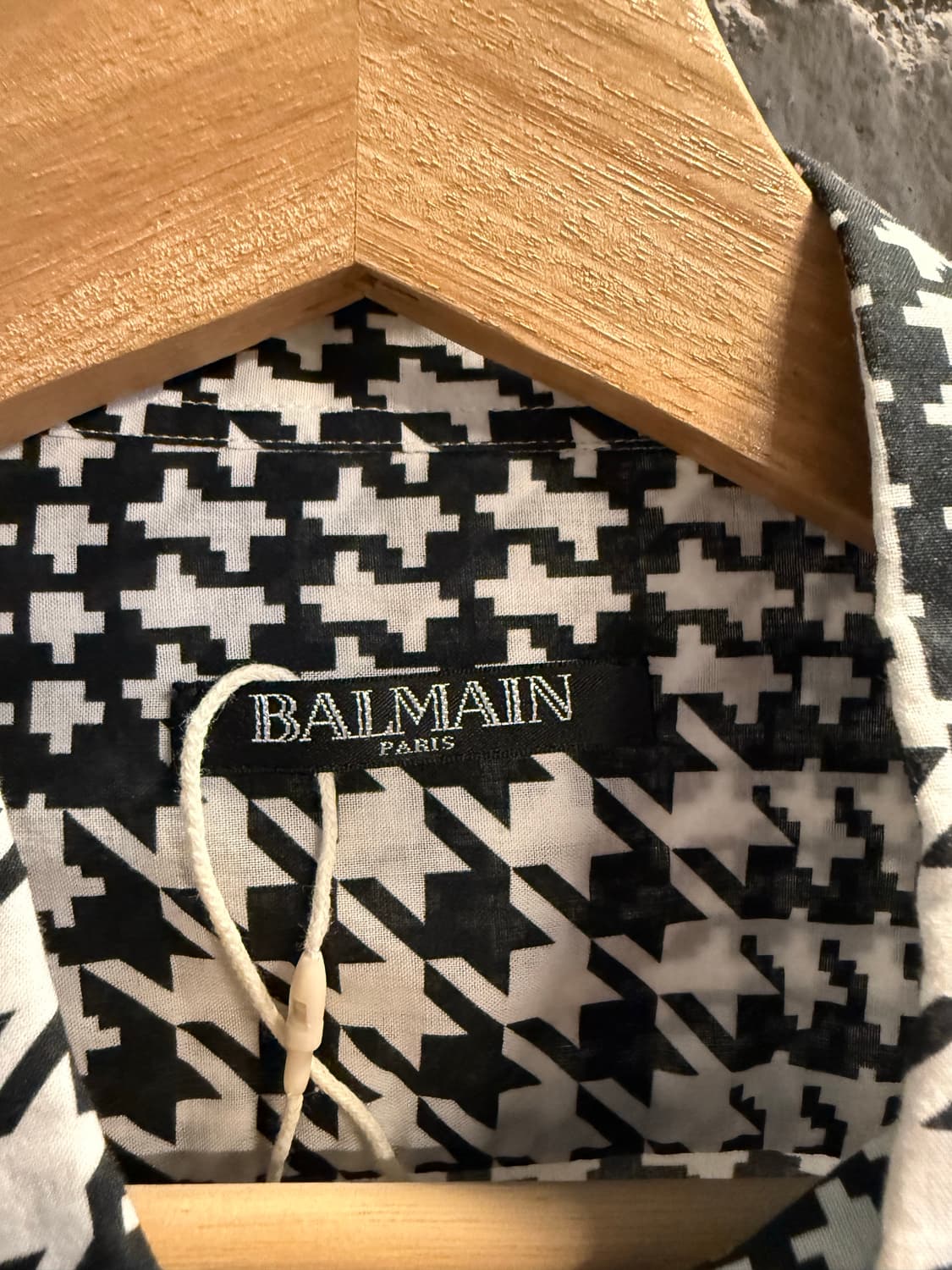 42 발망 BALMAIN 하운드투스 체크 셔츠 블랙 화이트 상품이미지6