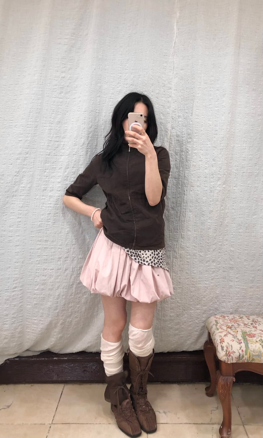 Brown half zip-up 상품이미지3