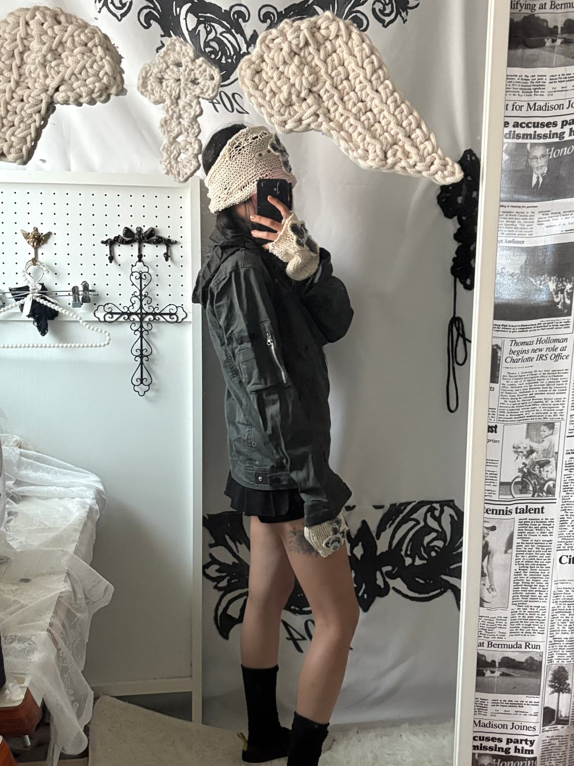 • Dark Khaki High Neck Hooded Jacket 상품이미지8