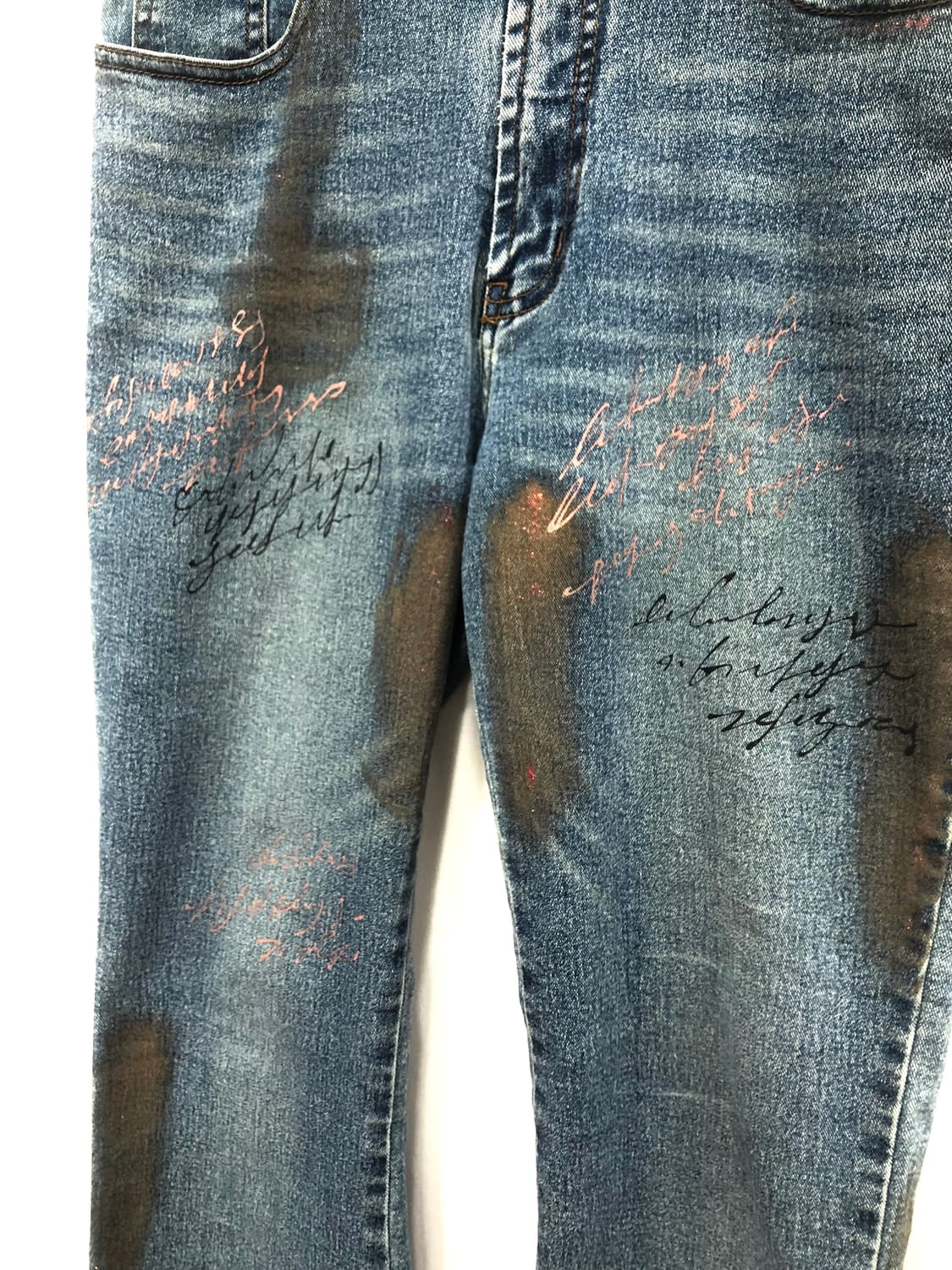 glitter lettering bootcut denim pants 상품이미지7