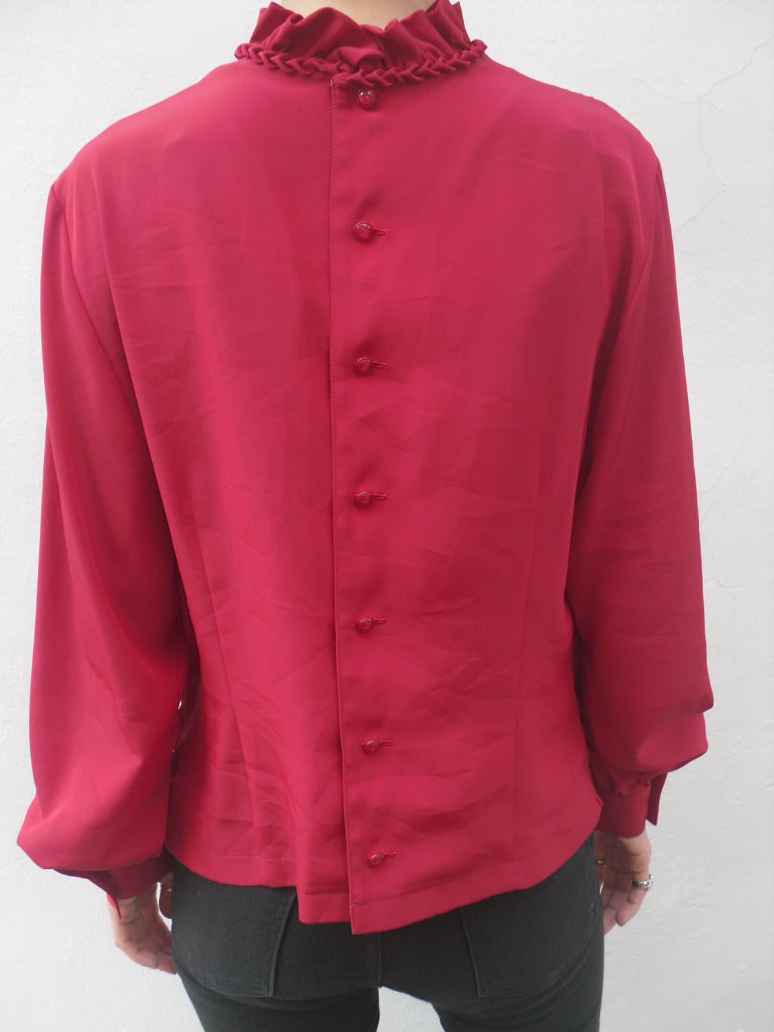 Red wrinkle blouse 상품이미지4