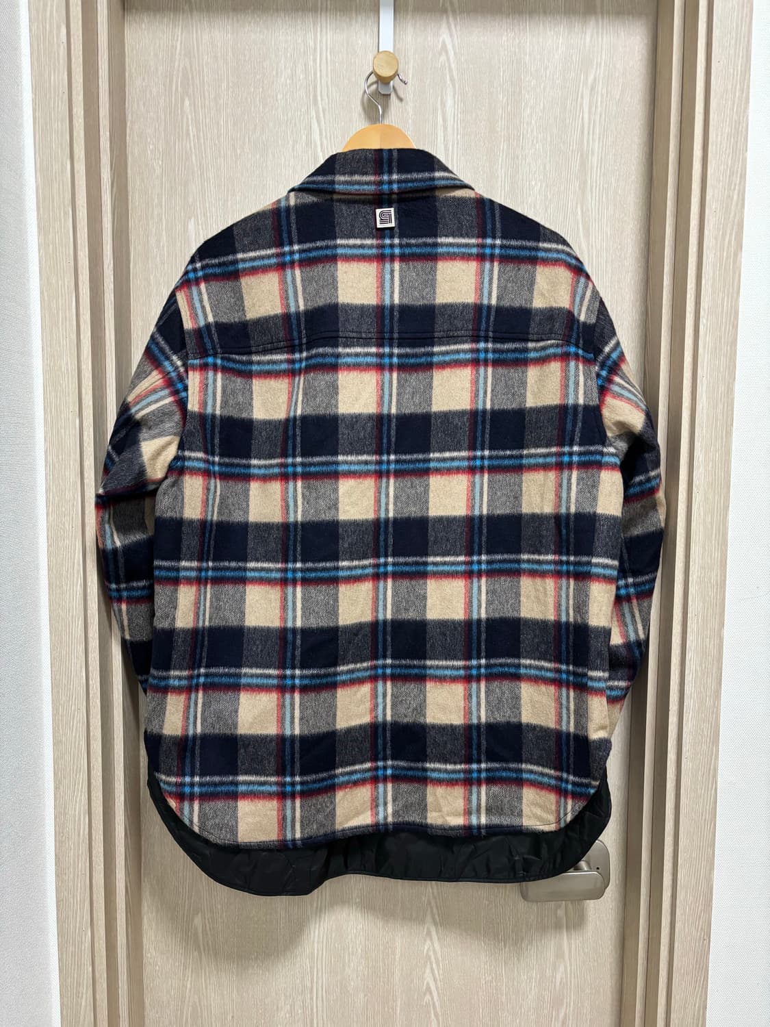 새상품급)솔리드옴므 울블렌드 퀼팅안감 오버핏 아우터셔츠자켓48 상품이미지4