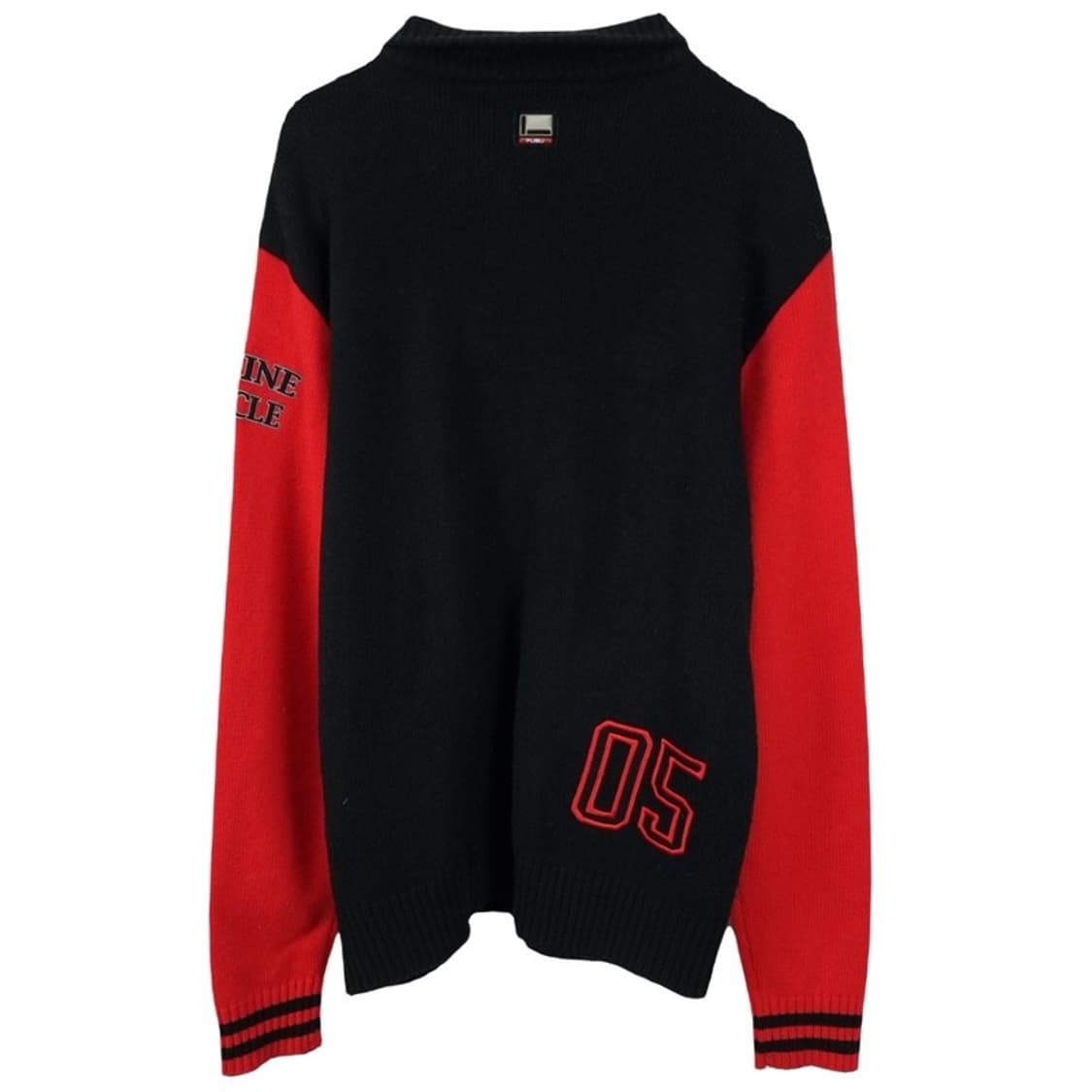 [푸부] 올드스쿨 빈티지 레이싱 패치 니트 집업 가디건 M16846 상품이미지3