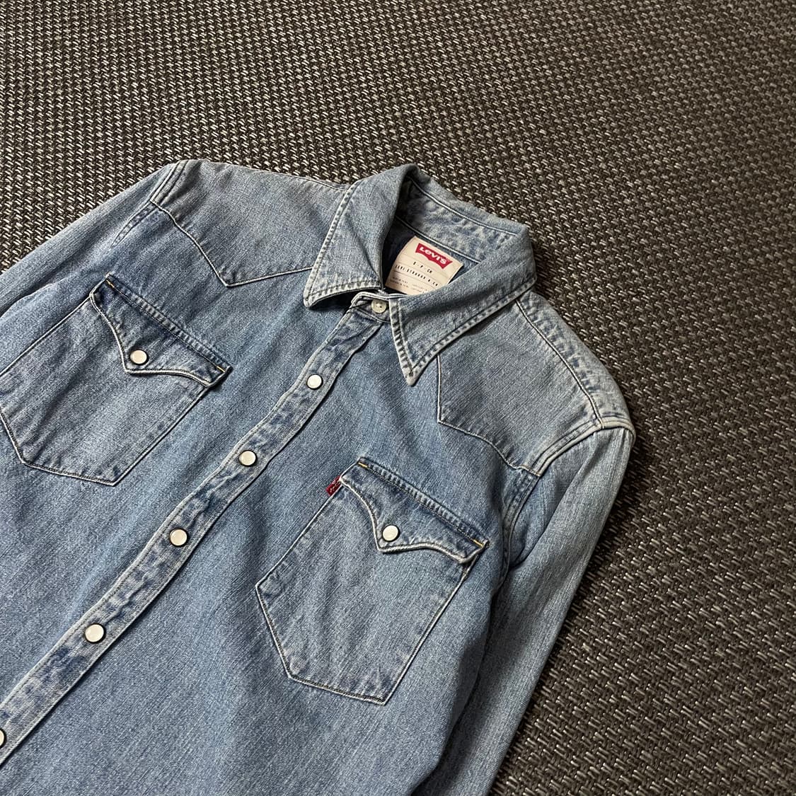 리바이스 연청 투포켓 데님 셔츠 S 상품이미지5