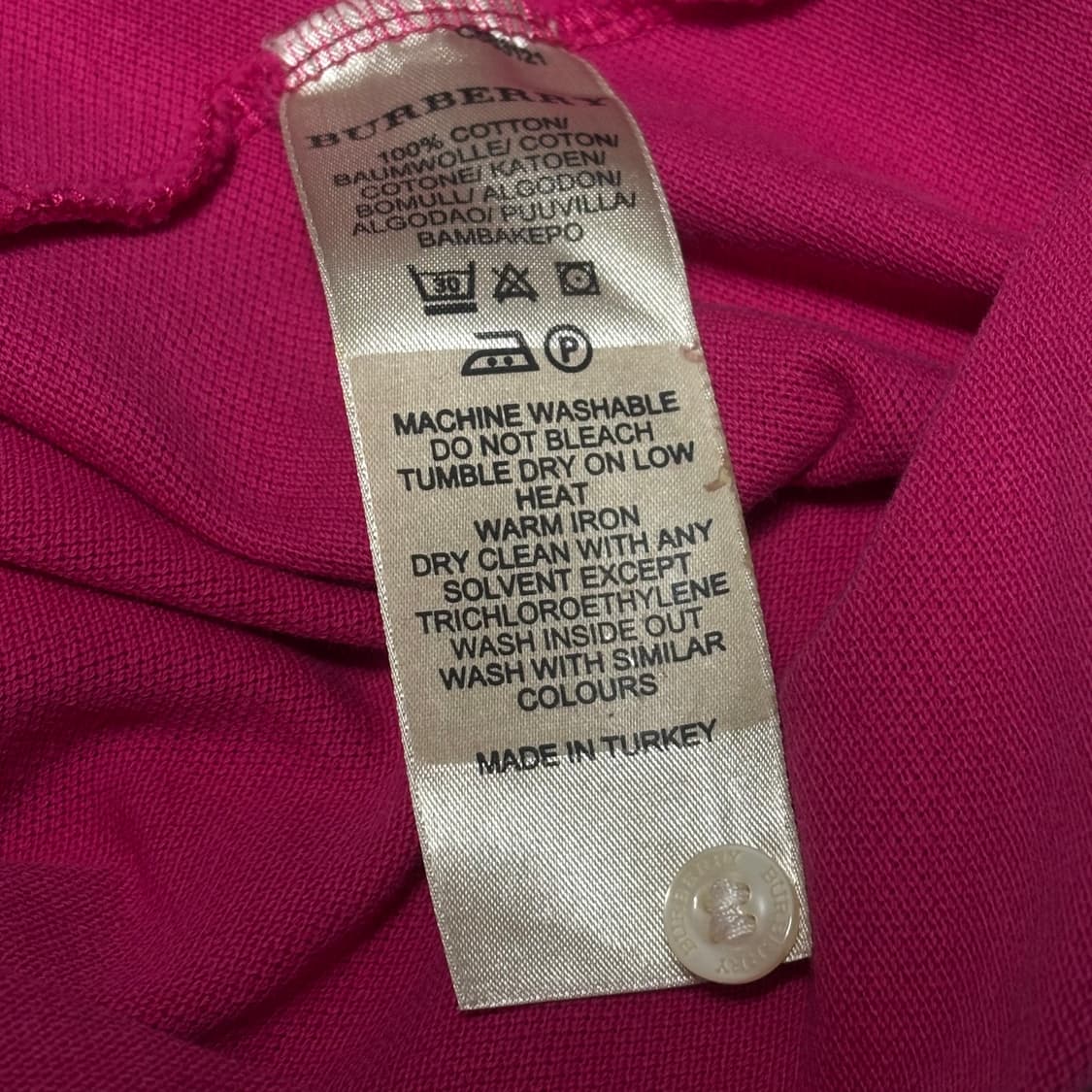 M 버버리 핑크 카라 반팔티 상품이미지5