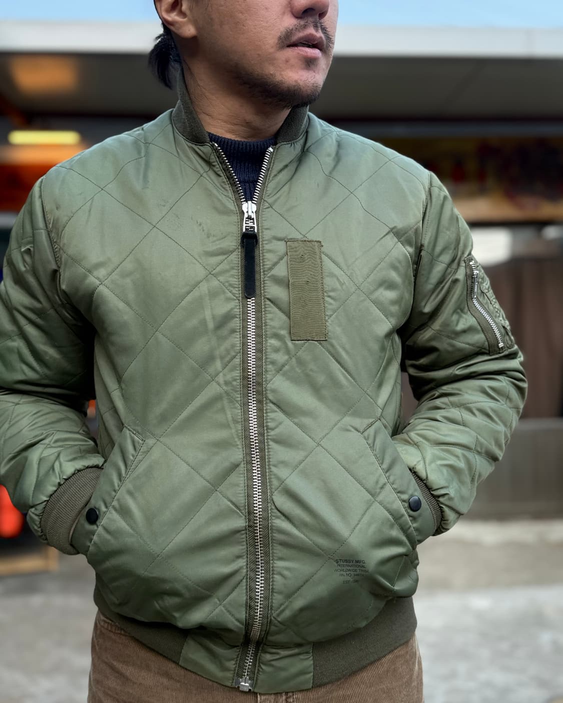 스투시 다이아몬드 퀼팅 MA-1 자켓 S 상품이미지9