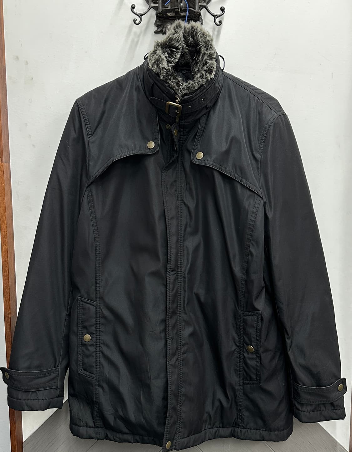 Louis Chavlon 블랙 버클 봄버 자켓 아우터 시크 펑크 퍼  상품이미지2