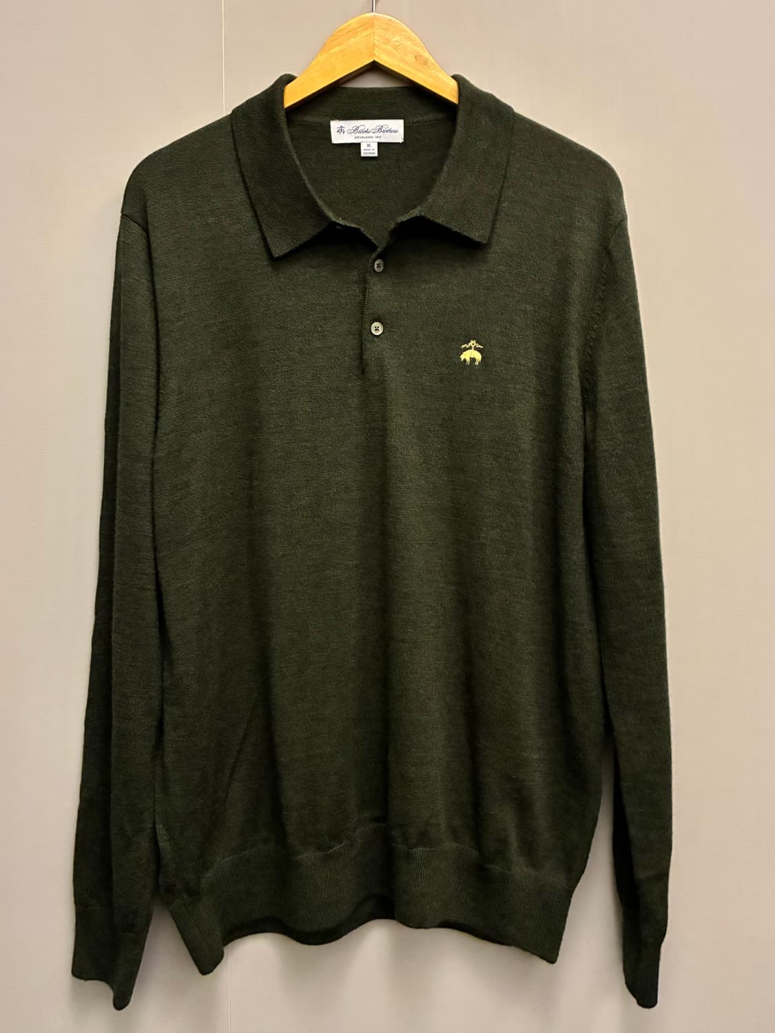(XL)브룩스브라더스 메리노울 긴팔 pk 니트 카라티셔츠 롱슬리브 상품이미지1