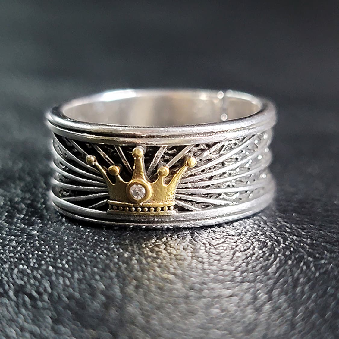 Nikke 실버 남자 엔틱 빈티지 명품 황금 승리 왕관 반지 상품이미지4