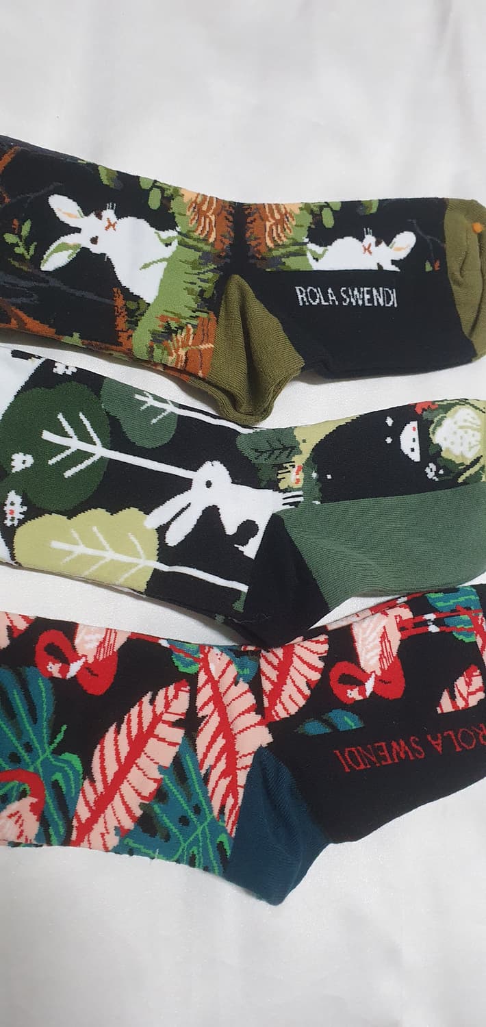 그린 올리브 동물패턴 토끼 타조 양말 상품이미지7