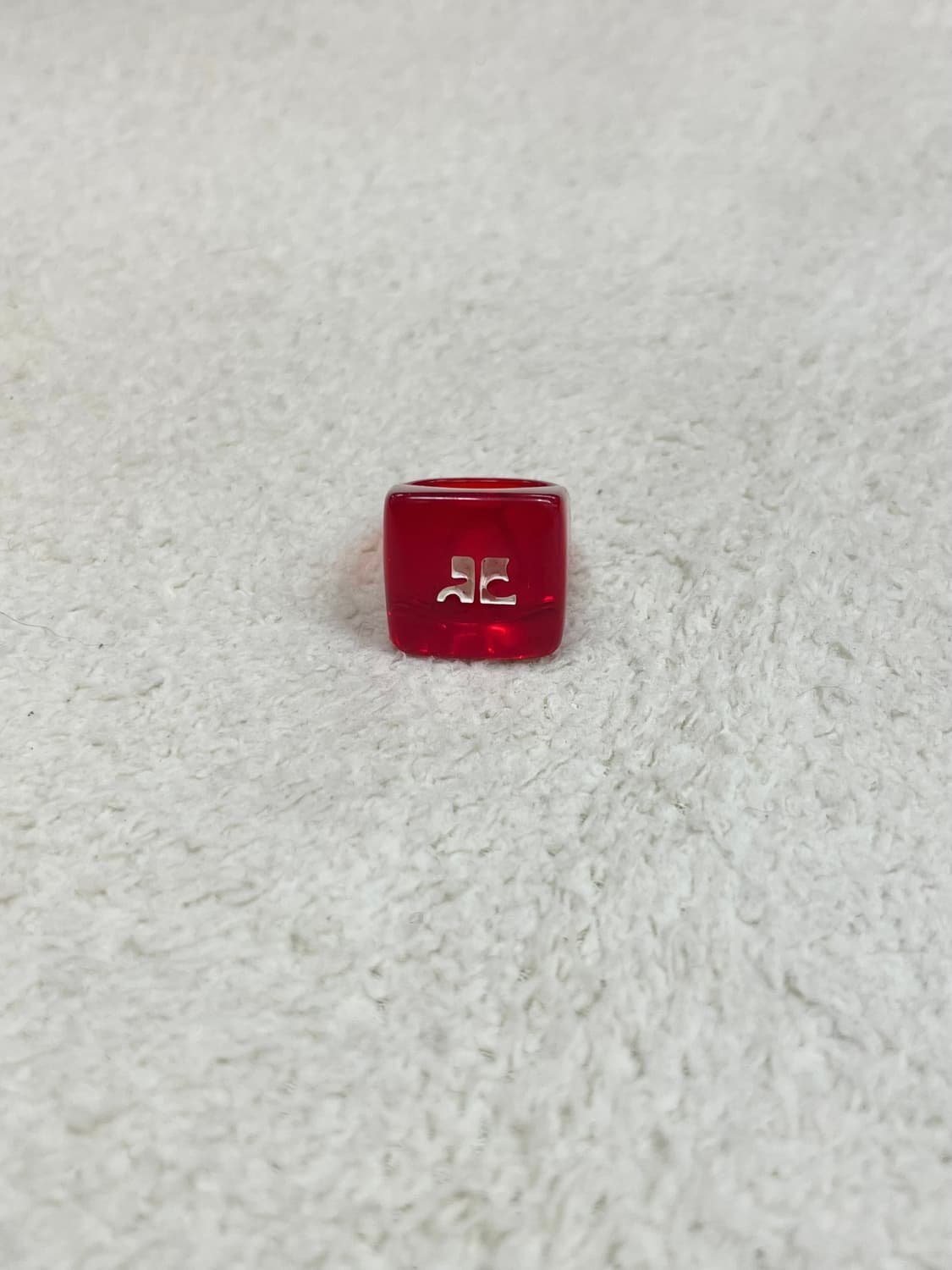 90s courreges 꾸레쥬 아크릴 볼드 링 상품이미지6