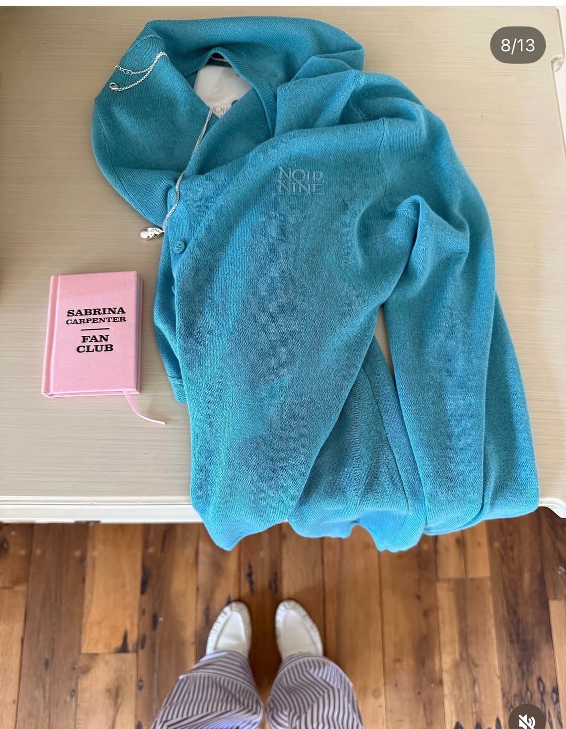 누아르나인 Tencel Button Cardigan [BLUE] 상품이미지2