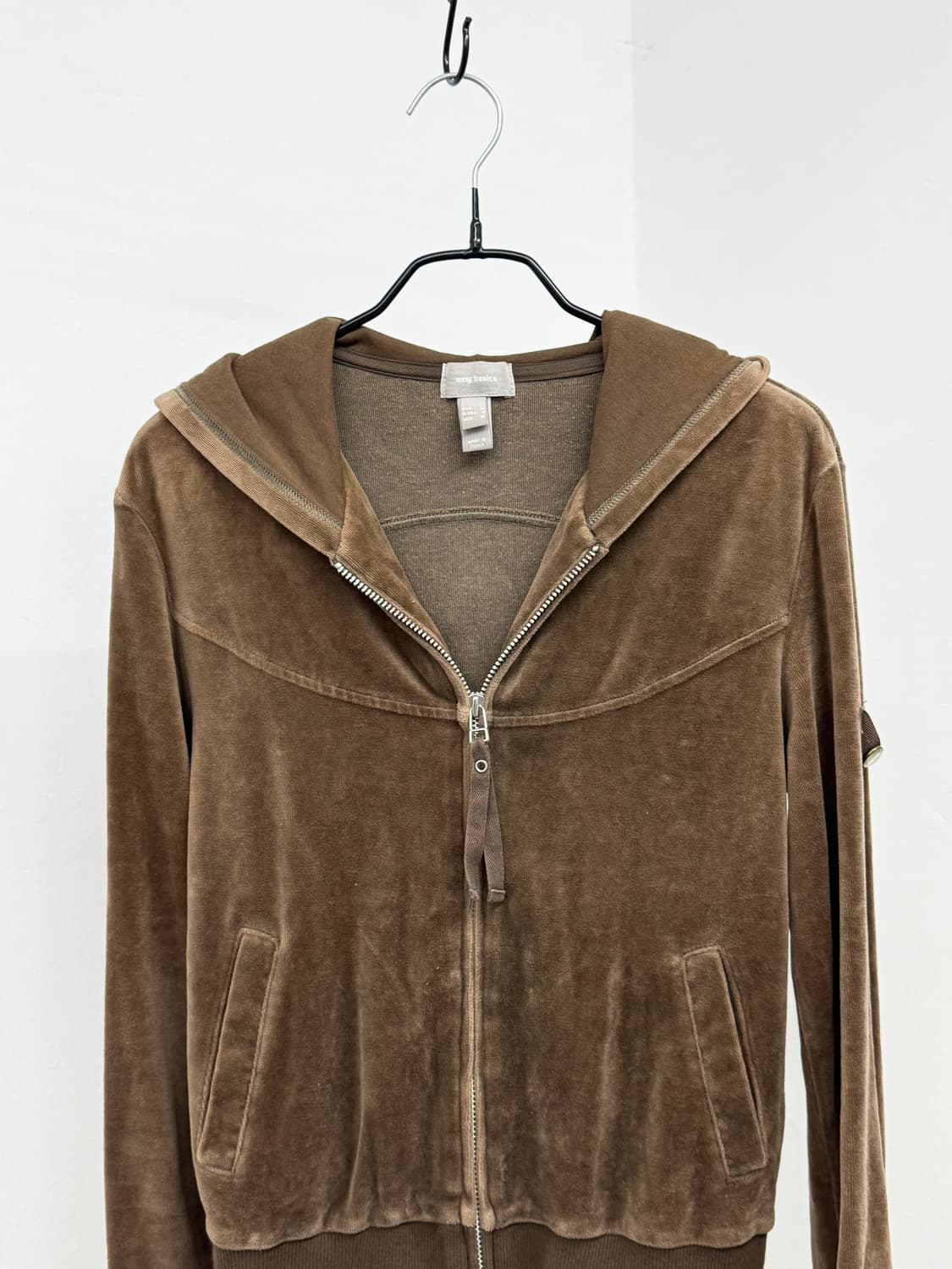 브라운 절개 벨로아 후드집업 상품이미지6