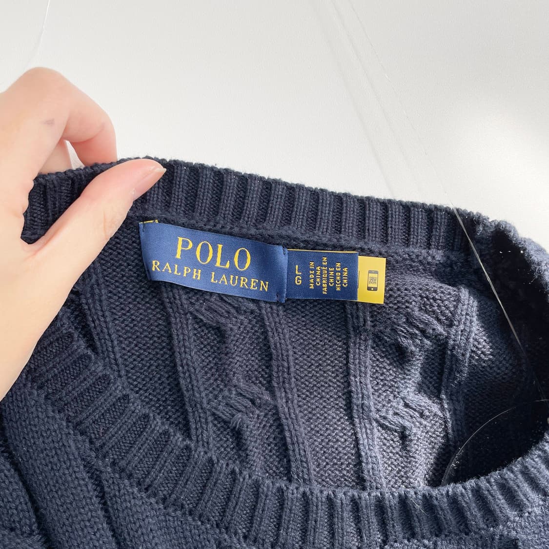 C1 폴로 케이블 니트 코튼 크루넥 스웨터 100사이즈 상품이미지5