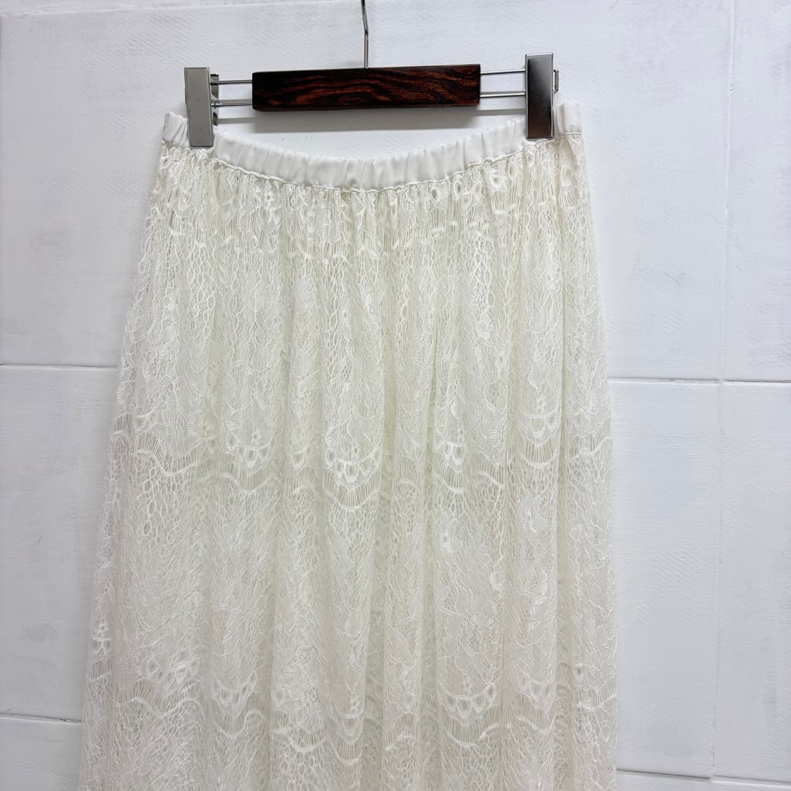alicia PAGEBOY 화이트 레이어드 레이스 롱 스커트 F JPN  상품이미지2