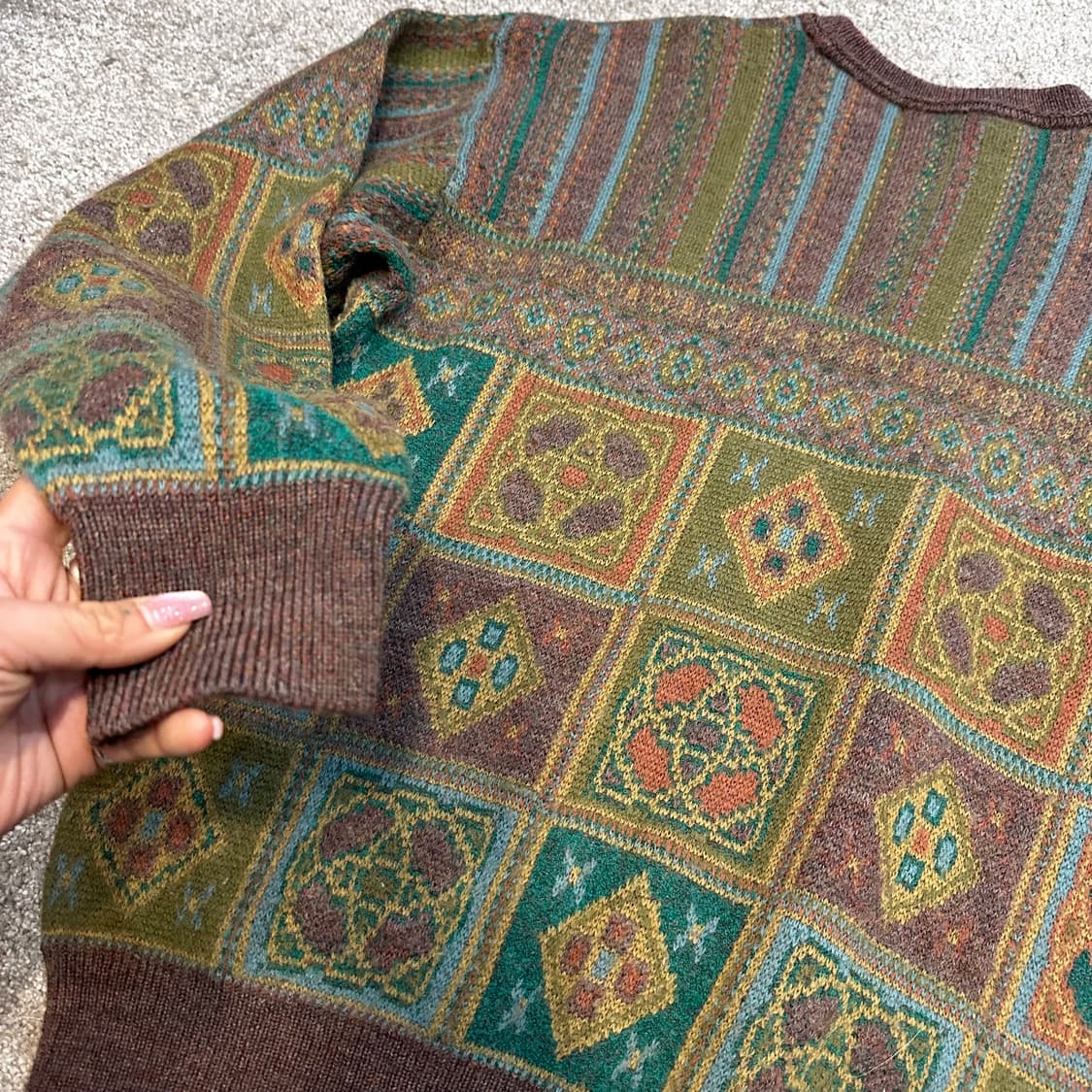빈티지 에스닉 라운드 울 니트M 상품이미지7