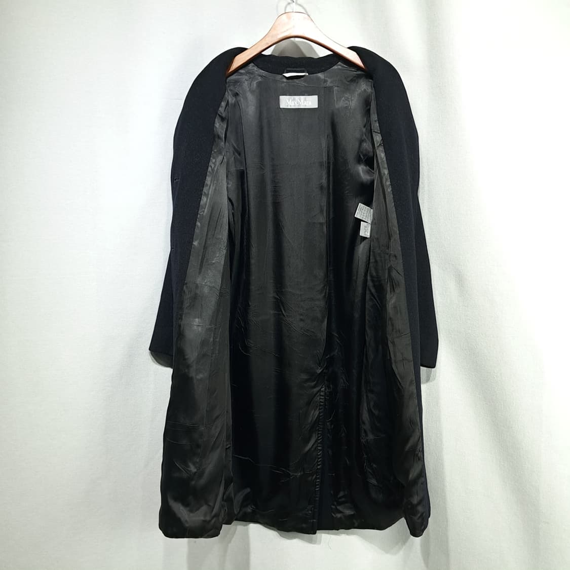 CL081 L 이태리판 막스마라 버진 울 블랙 더블 코트 상품이미지4