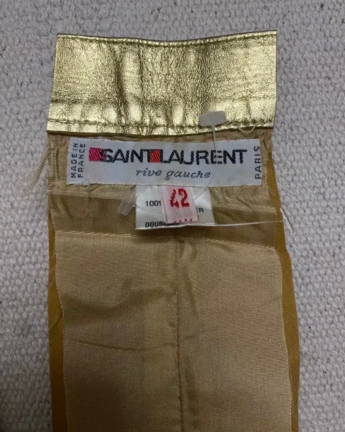 생로랑 빈티지 리얼 골드 가죽 스커트 상품이미지8