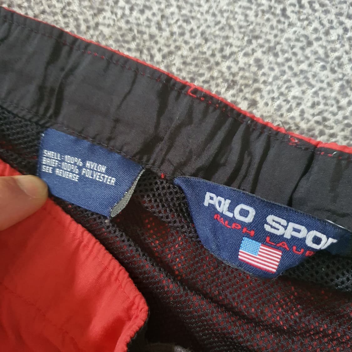 90s 폴로 스포츠 레드색 스윔 쇼츠 상품이미지5