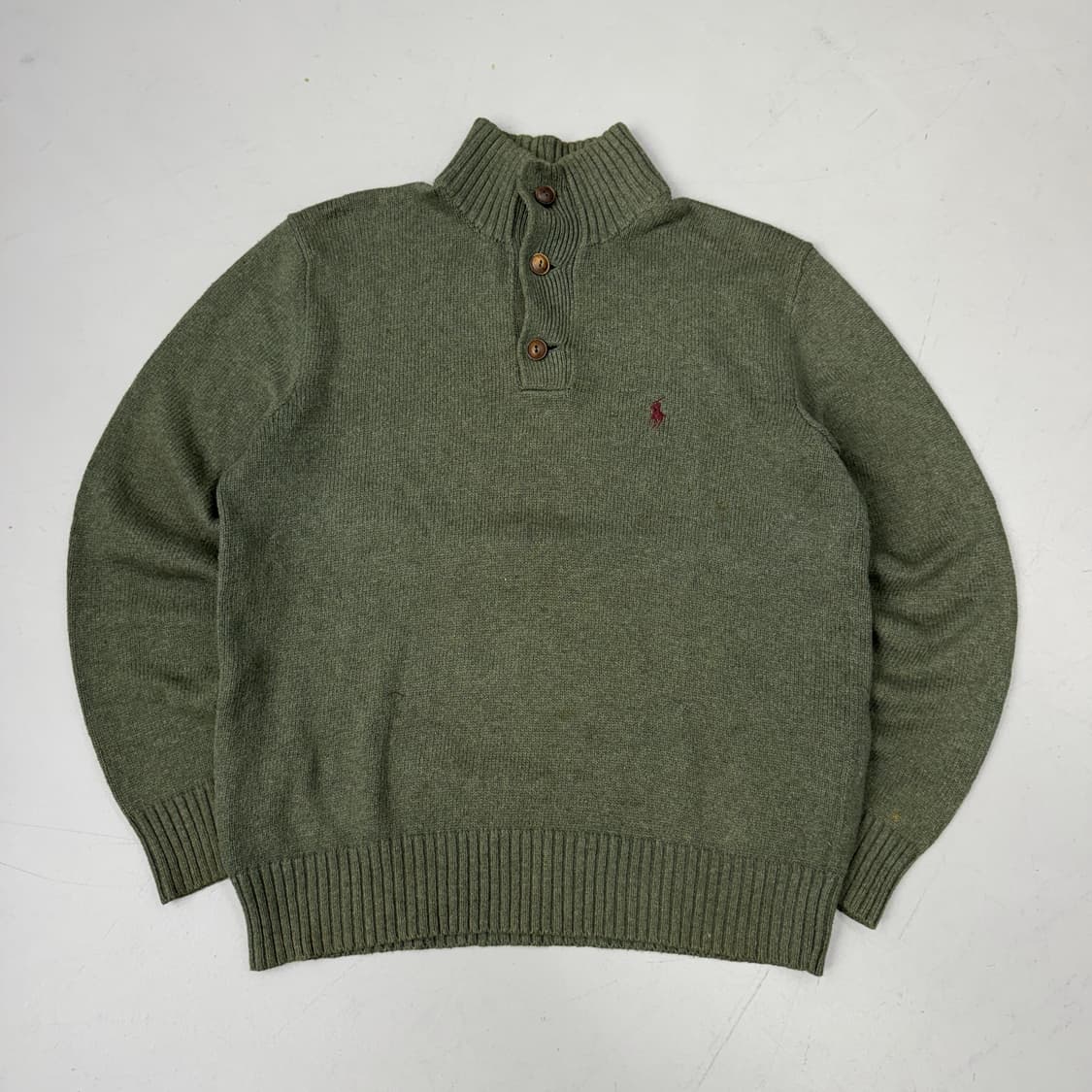 폴로 포니 카키 반집업 니트 상품이미지2