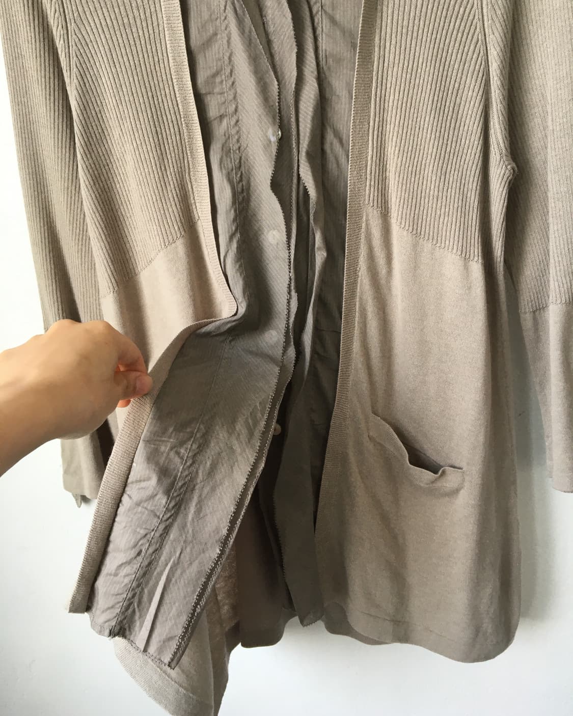 Shirt layered knit cardigan 상품이미지4