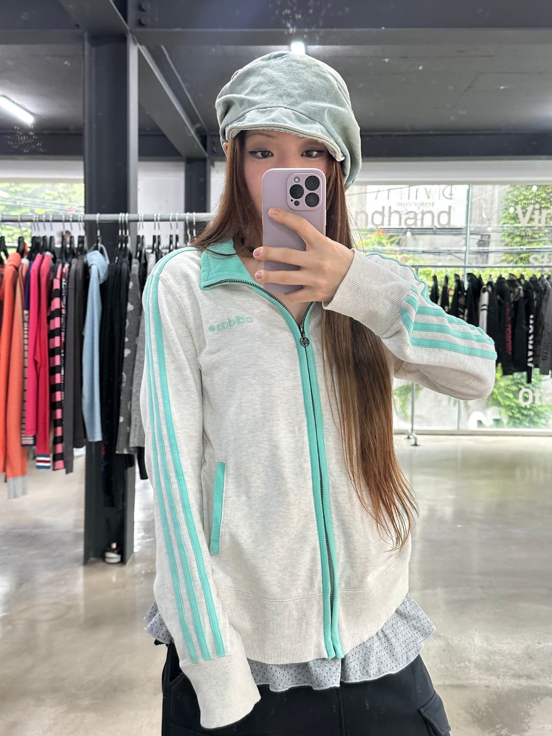 아디다스 오트밀 민트 코튼 져지 상품이미지1