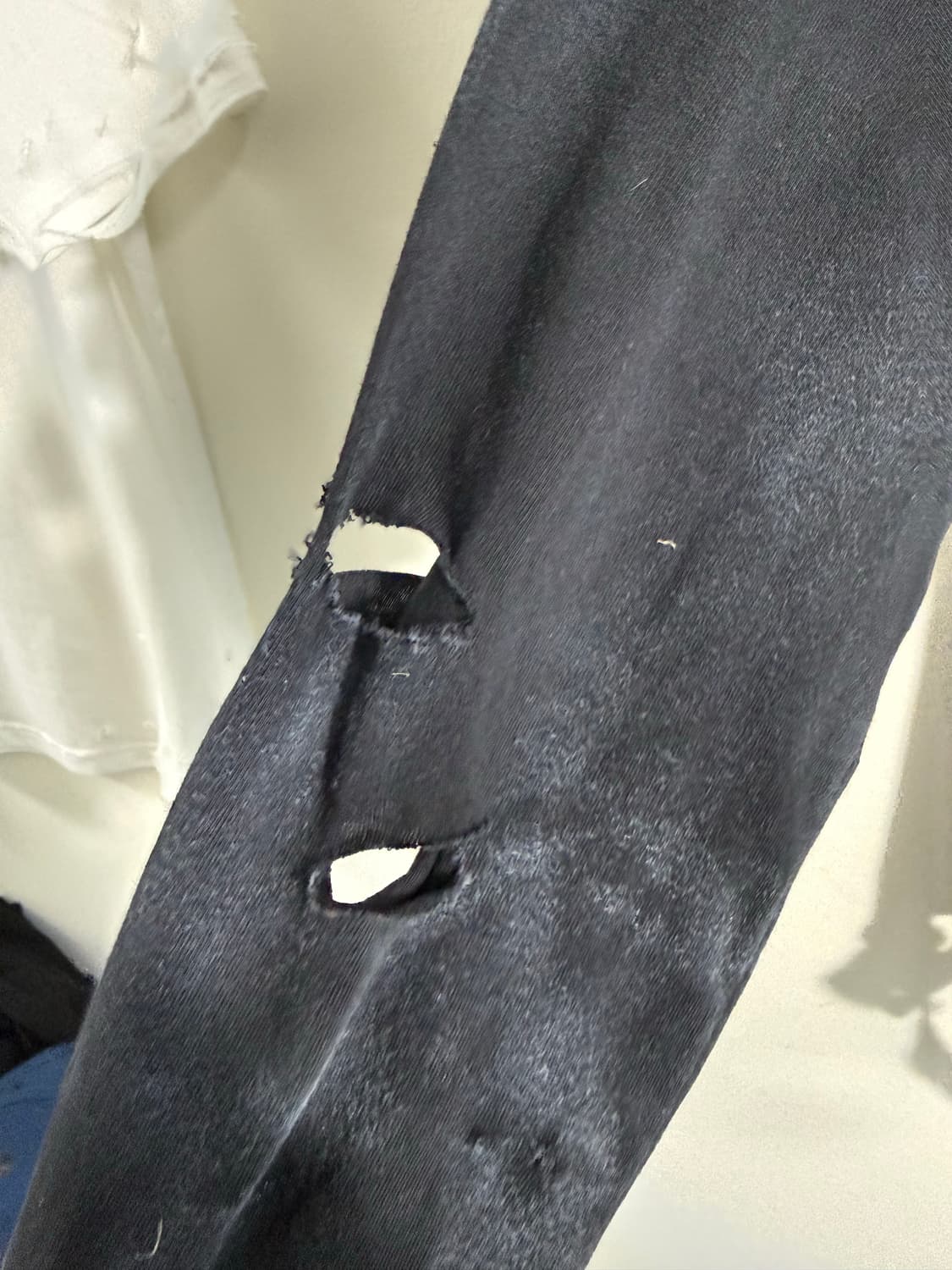 플라잉 버드 프린팅 다스트레스드 데미지 워싱 롱 슬리브  상품이미지5